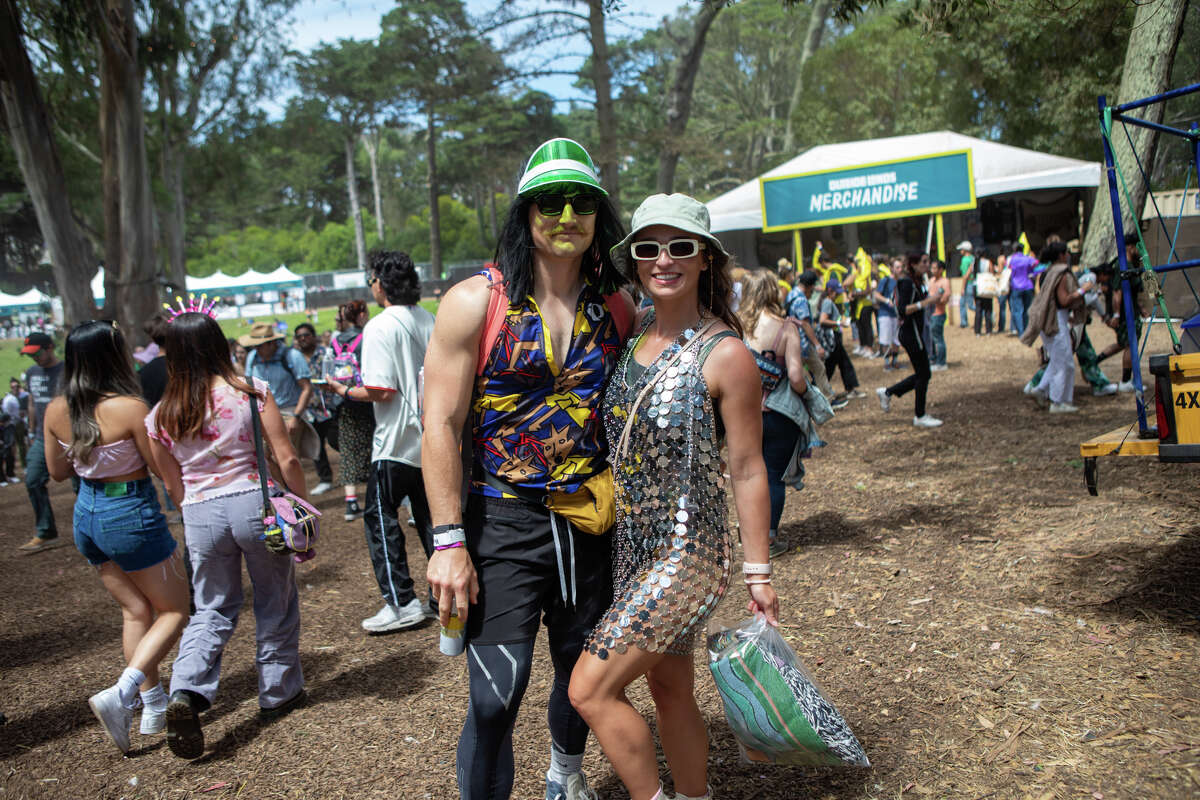 (Left to right) Alex Kaufman and Nicole Stevens at Outside Lands in Golden Gate Park in San Francisco, Calif. on Aug. 6, 2022.