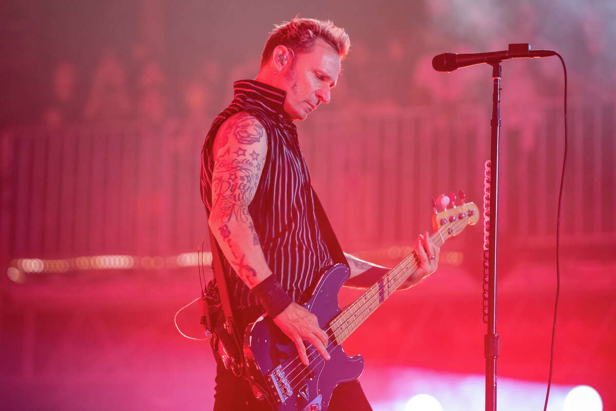 Green Day bassist Mike Dirnt performs at Outside Lands in Golden Gate Park in San Francisco, Calif. on Aug. 6, 2022.