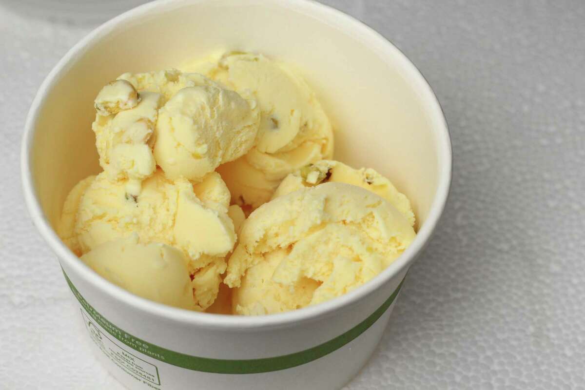 Saffron and pistachio ice cream from Lavash in San Francisco.