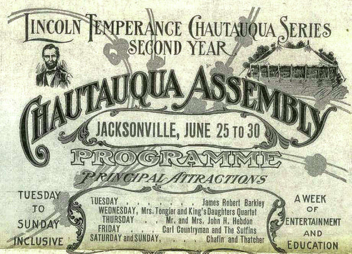 A poster advertises one of the earliest Chautauquas in Jacksonville. The tradition of the community music and education event will return to Jacksonville in September.