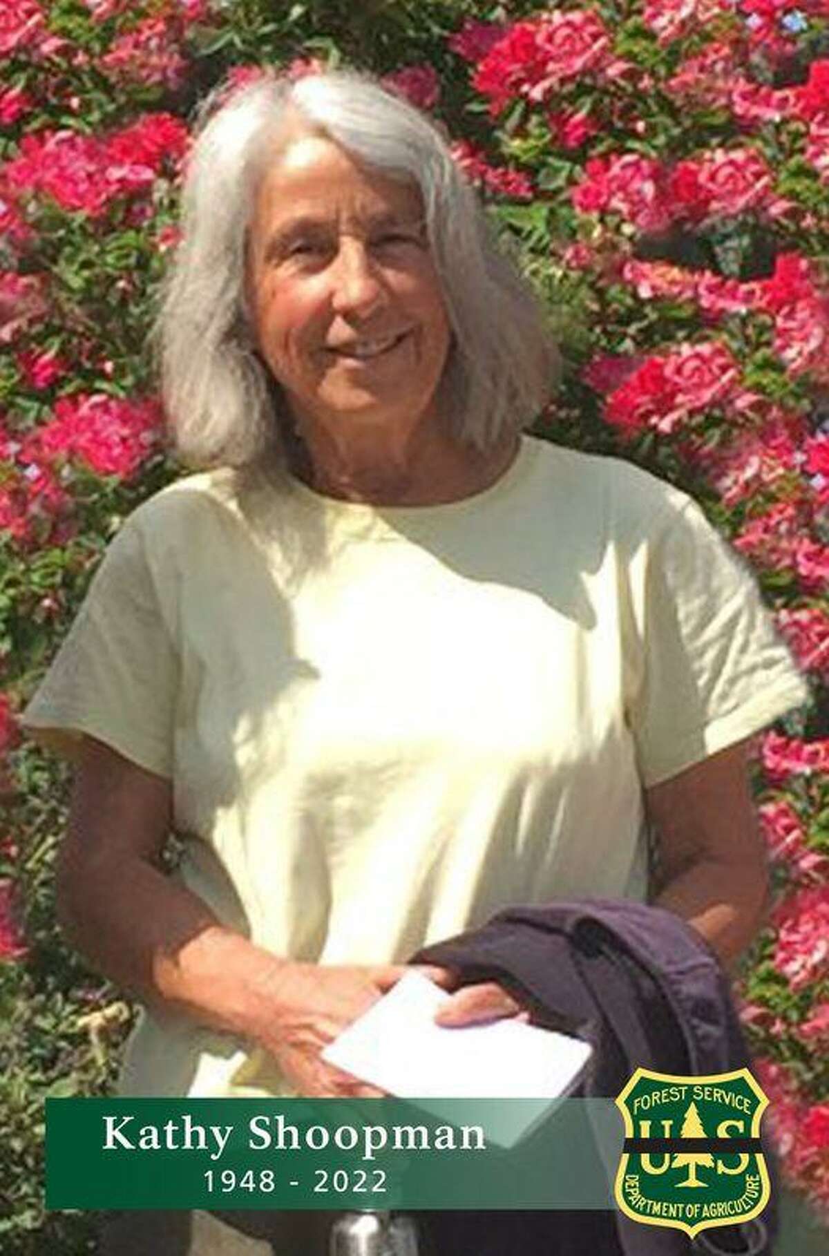 Kathy Shoopman, a fire lookout for the U.S. Forest Service, died in the McKinney Fire, forest service officials said Monday.