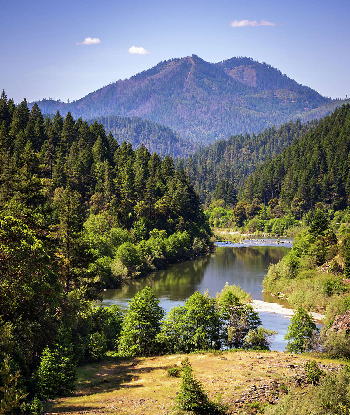 Landscape of Klamath National Forest, near Mount Shasta in California.