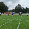 The Chippewa Hills High School marching band students were hard at work last week practicing performances and marching formations in preparation for the upcoming school year's performances. 