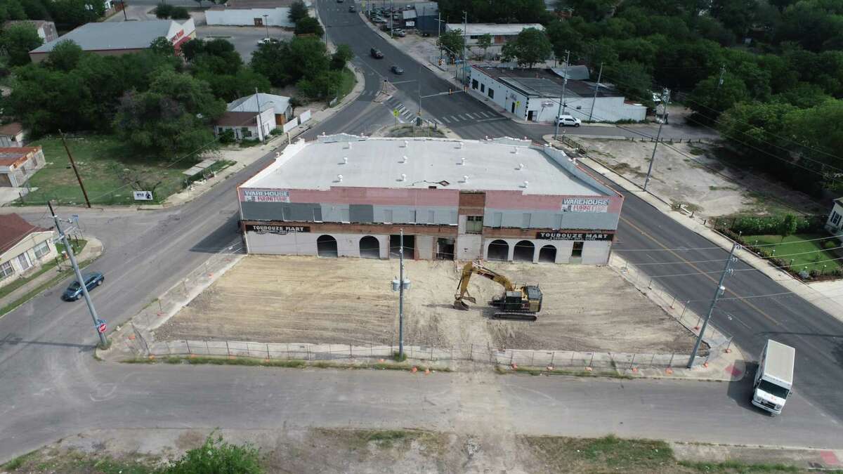 Local developer Mitch Meyer removed an addition to the Toudouze Building and is seeking a tenant for it.