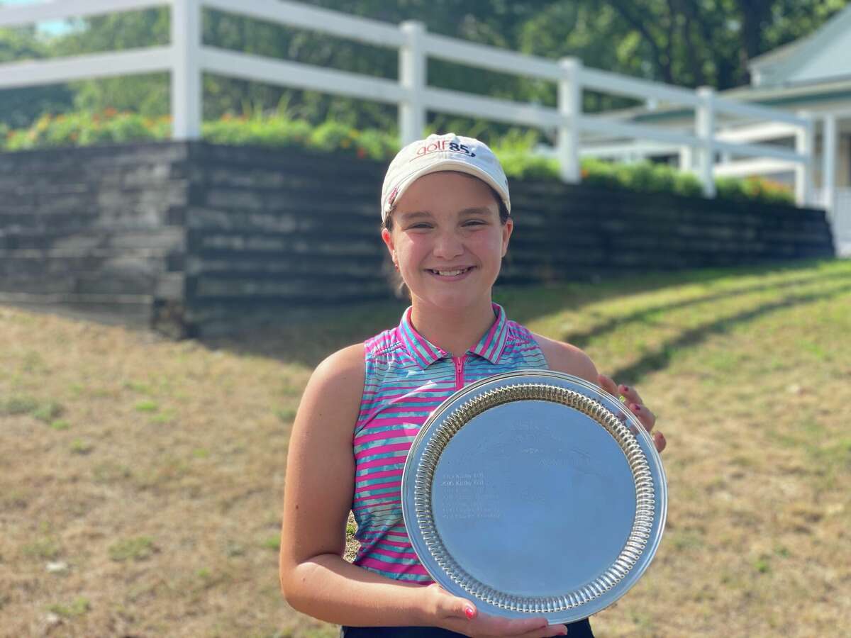 Maria Glavin of Waterford is the 2022 women’s club champion at Van Schaick Island Country Club in Cohoes. The 12-year-old Glavin’s next big event is the Drive, Chip and Putt sub-regional at Turning Stone Resort and Casino in Verona Thursday. (Henry Glavin photo) 