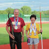 Howard King poses with his gold medal, while Rebecca Wieland poses her two bronze medals earned at the National Senior Games in Fort Lauderdale, Fla., recently.