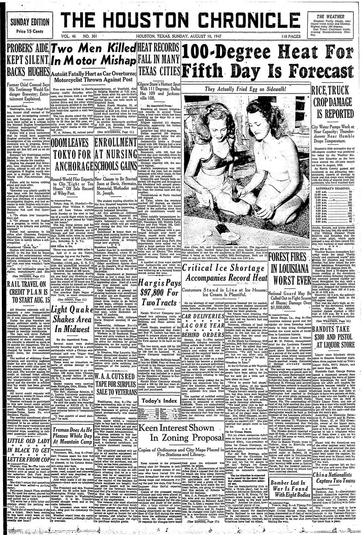 Today in Houston history, Aug. 10, 1947 Houstonians go searching for