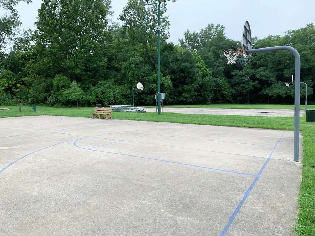 The basketball courts at the Watershed Nature Center. 