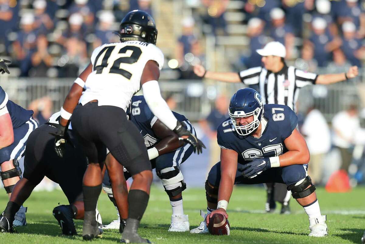 UConn football coach has high hopes for offensive line