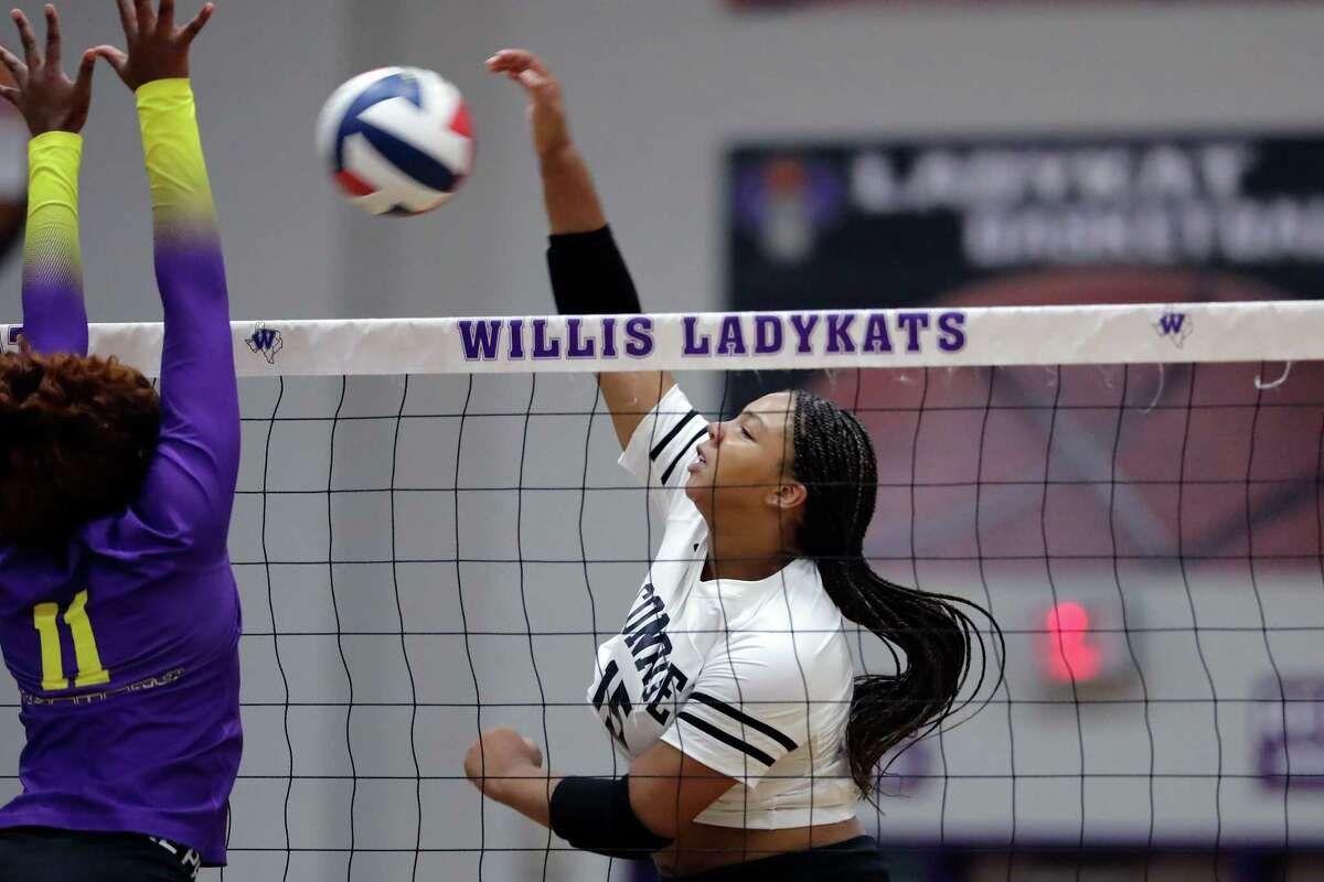 Conroe senior Ariana Brown, seen here on Monday, totaled 28 kills and 13 assists in a four-set win over Lake Creek Tuesday evening.