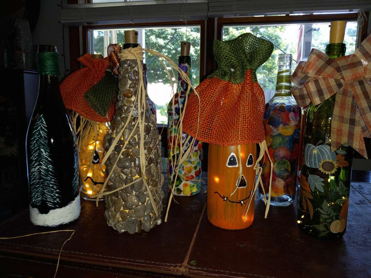 The annual Don Jennings dinner's silent auction features hand-painted and hand-decorated wine bottles designed, donated and presented by local artists. 
