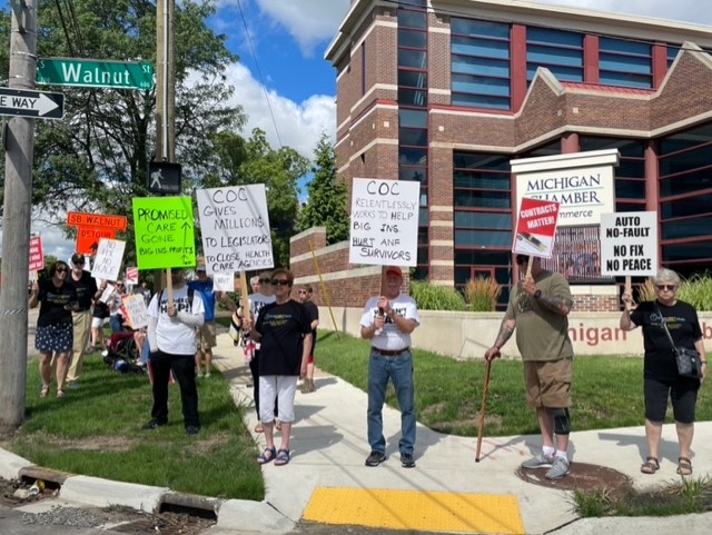 Michigan Chamber responds to auto-crash survivors protesting in Lansing