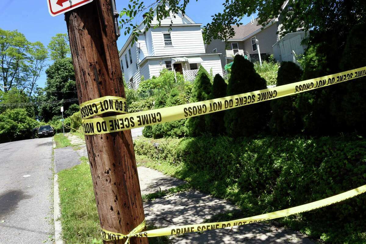 The scene of the shooting that claimed the life of Joshua Scism at the corner of First Avenue and Sunset Street on Tuesday, June 14, 2016, in Schenectady, N.Y. (Cindy Schultz/Times Union)