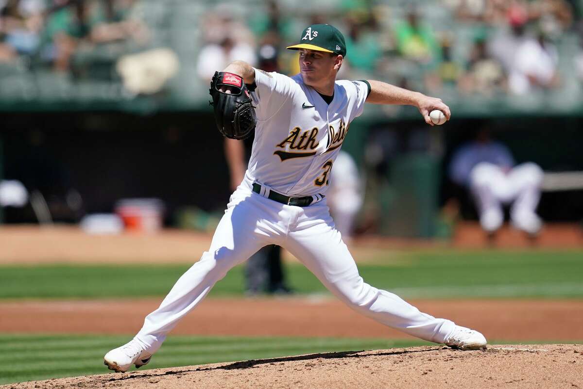 Oakland Athletics' JP Sears pitched 5 ?…“ innings Wednesday, allowed two earned runs and threw 79 pitches, 49 for strikes.