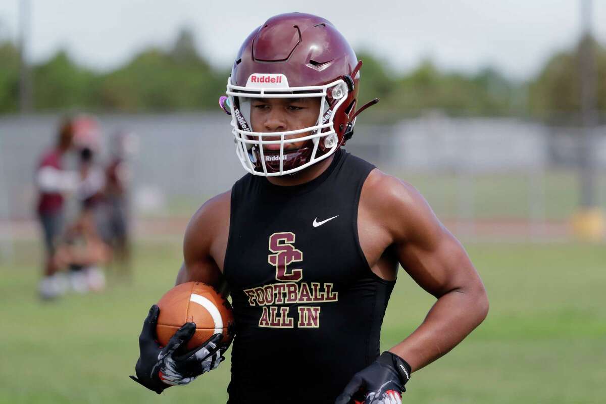 Summer Creek running back Lloyd Avant during a high school football practice at the campus facilities Tuesday, Aug. 9, 2022 in Houston, TX.