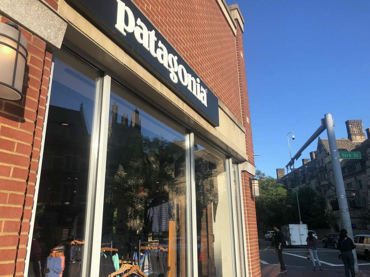 The Patagonia shop on 1 Broadway, part of the Shops at Yale in New Haven, Conn. will close on Aug. 21, 2022.