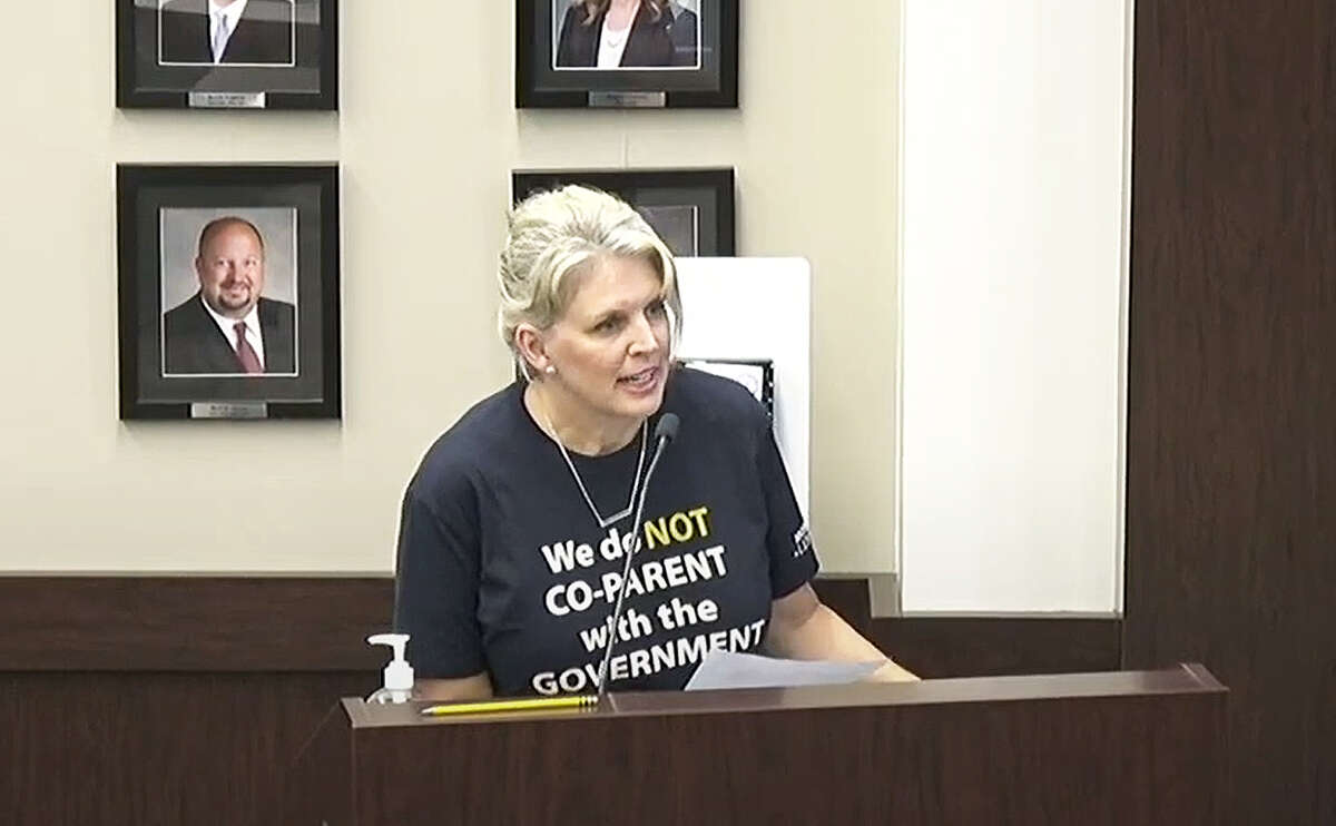 Tracy Shannon is leading a group of concerned residents in Humble ISD who want to see some books banned from their school libraries. Shannon spoke at the Humble ISD meeting on Tuesday, Aug. 9, 2022.