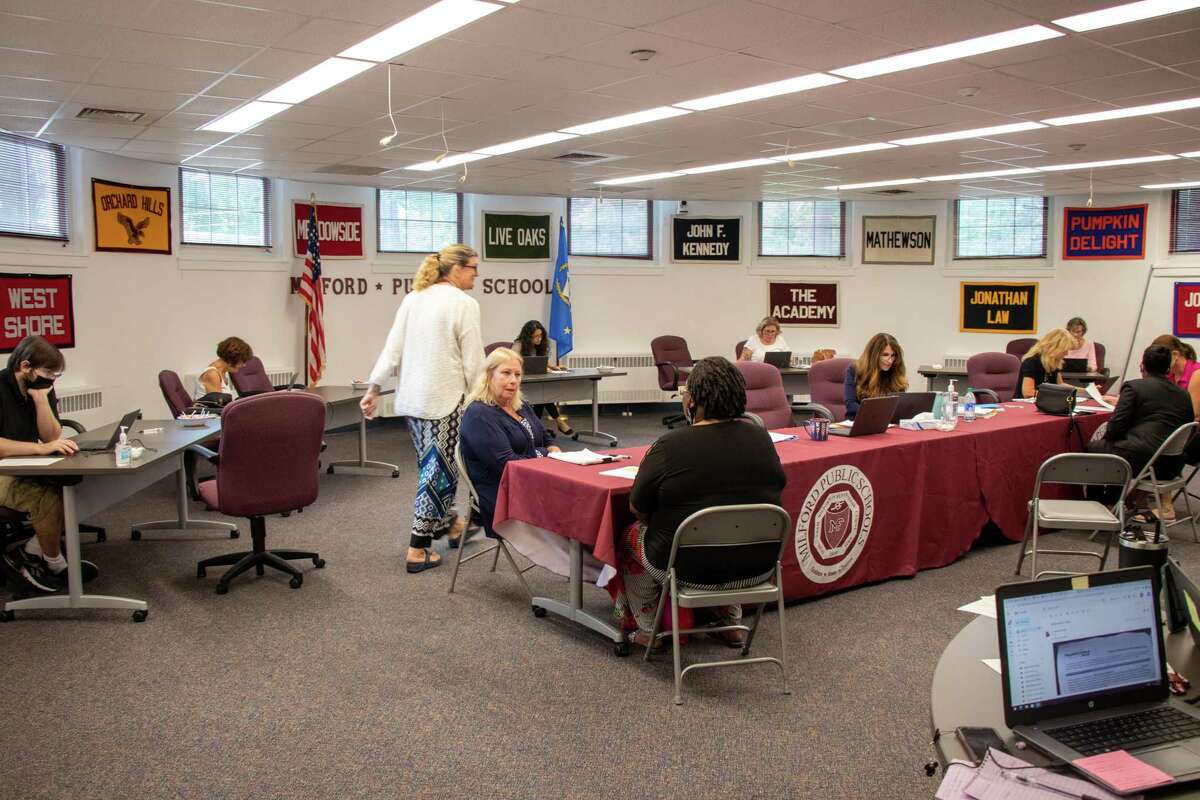 Milford Public Schools holds a job fair for non-certified positions on Aug. 9. Kathy Bonetti said about 40 people attended the job fair, and nearly every attendee applied for one or more positions.