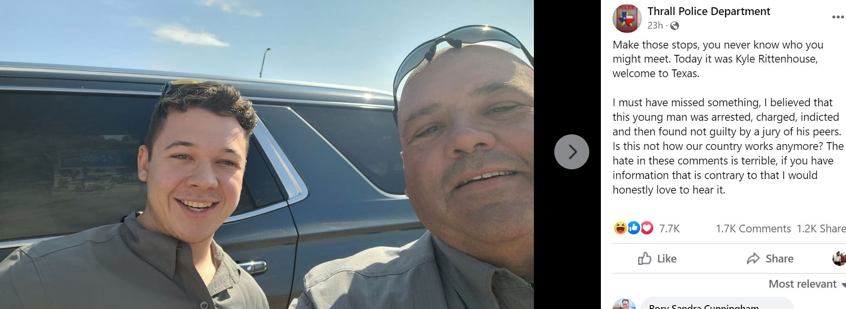 Kyle Rittenhouse selfie with Thrall police officer sparks backlash - Vimarsana News