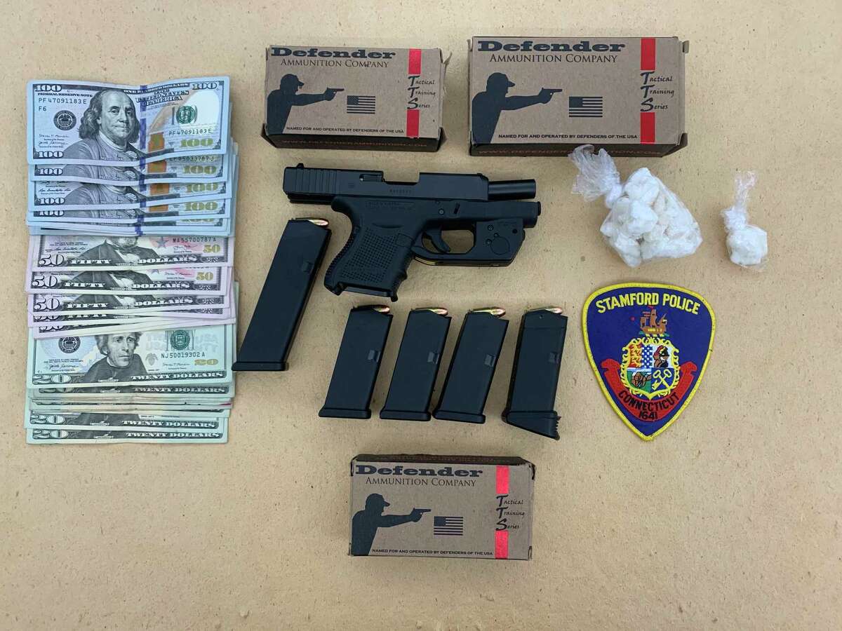 Stamford police say they seized nearly three ounces of crack cocaine and an illegally owned gun during an early morning raid on an apartment in downtown Stamford Friday, Aug. 12, 2022.