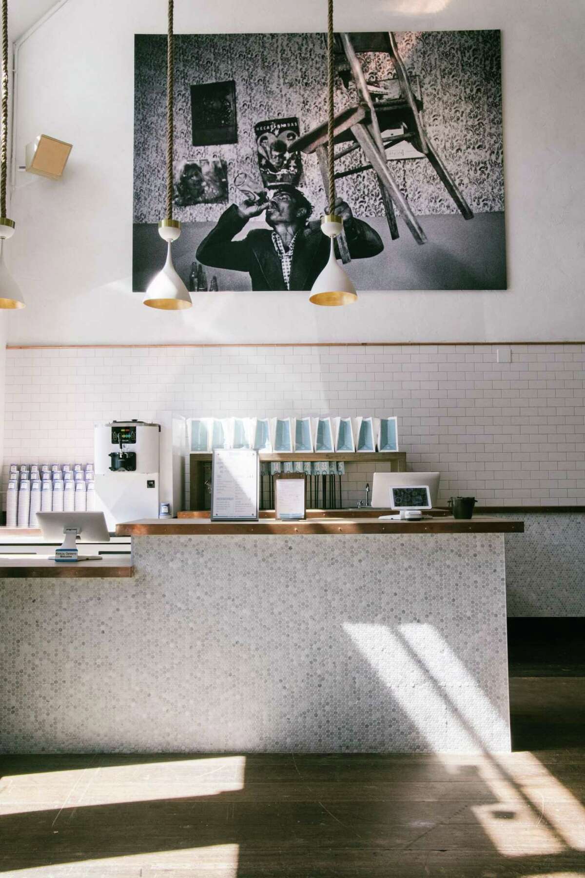 Souvla's Dogpatch still has a counter where customers can order from the chain's familiar menu.