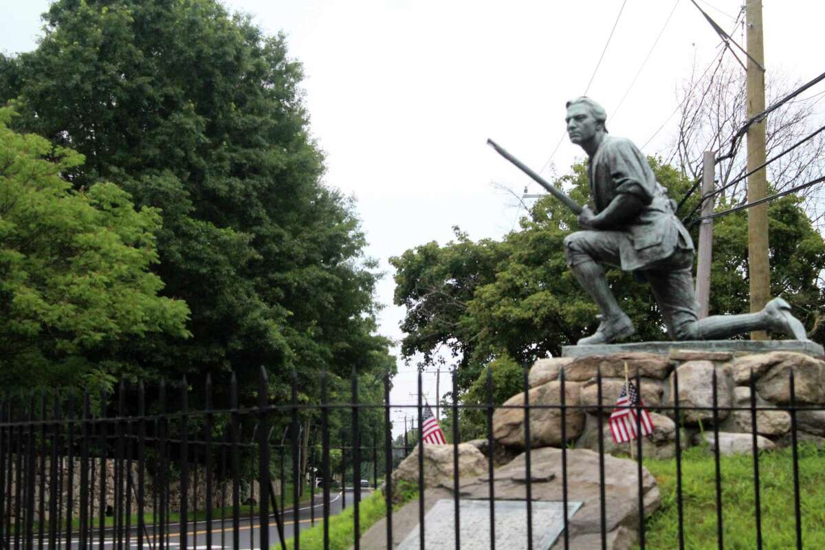 The minuteman statue, which is considered a historic location in Westport.