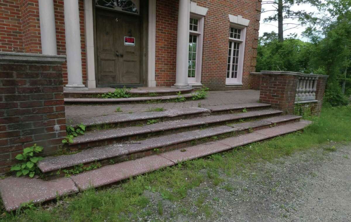 The front steps, which require replacement, at Golden Shadows.