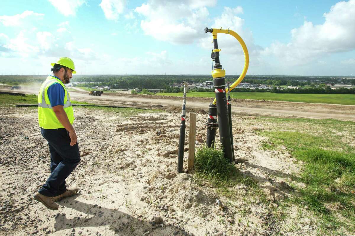 A gas well at a Houston landfill.