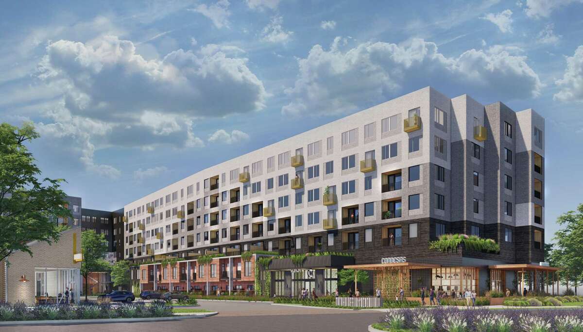 A rendering of the apartments and initial retail planned at The Mill, Triten Real Estate's 6.23-acre mixed-use project planned in the East End Houston at 2219 Canal Street. Future phases will include more retail, restaurants and boutique office.