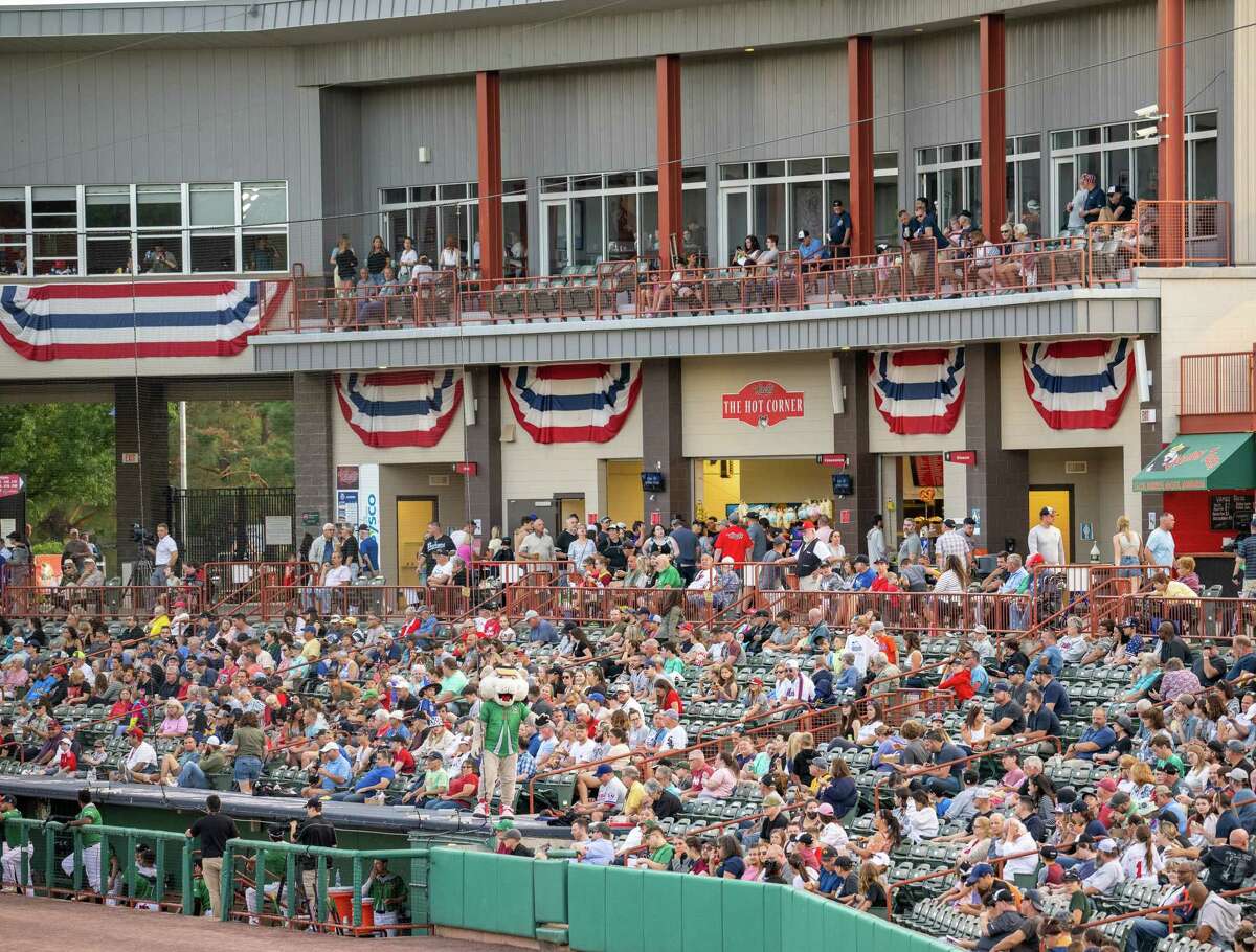 The crowd during a Frontier League game between the Tri-City ValleyCats and the New York Greys at the Joseph L. Bruno Stadium on the Hudson Valley Community College campus in Troy, NY, on Friday, Aug. 12, 2022. (Jim Franco/Special to the Times Union)