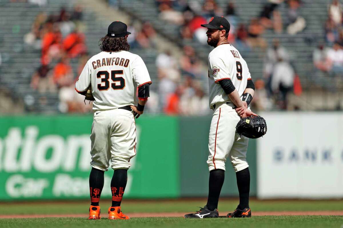 Game-Used Orange Friday Jersey worn by Brandon Crawford on June