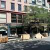 River Street storefronts given a 19th century look for filming in HBO's "The Gilded Age."