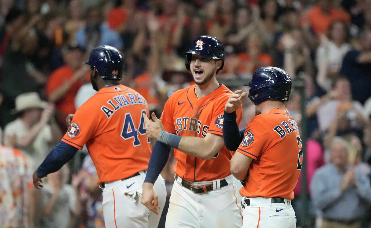 Houston Astros José Altuve Yordan Álvarez and Kyle Tucker