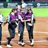 The Milford Little League softball team, representing the New England Region, defeated Columbia, Missouri 8-2 on Friday in the Little League World Series in Greenville, N.C.