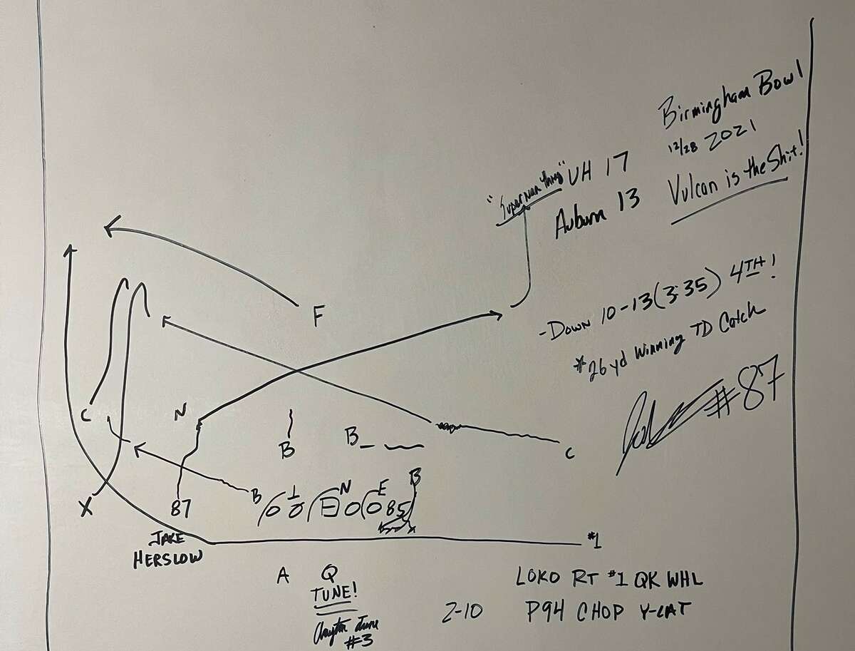 A diagram of Jake Herslow’s game-winning touchdown catch to beat Auburn in the Birmingham Bowl. 