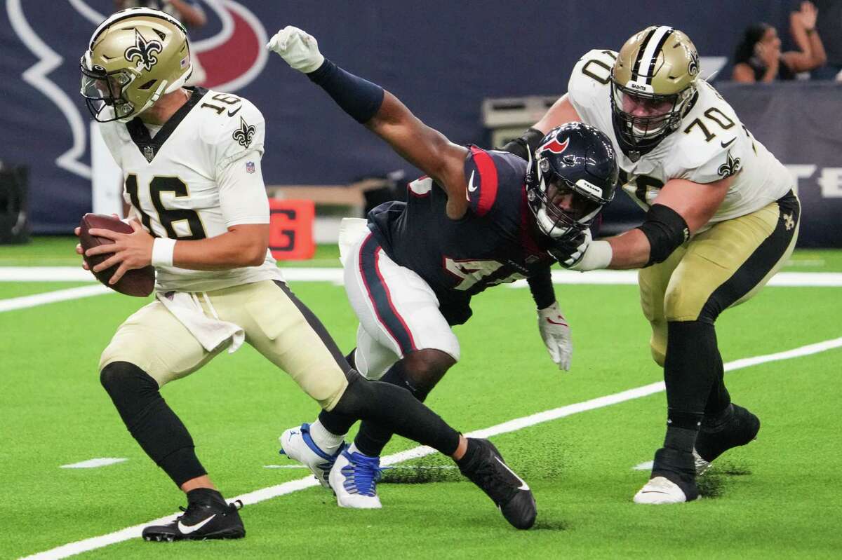Texans defensive end Ogbo Okoronkwo's status for Thursday's preseason finale against the 49ers is uncertain.