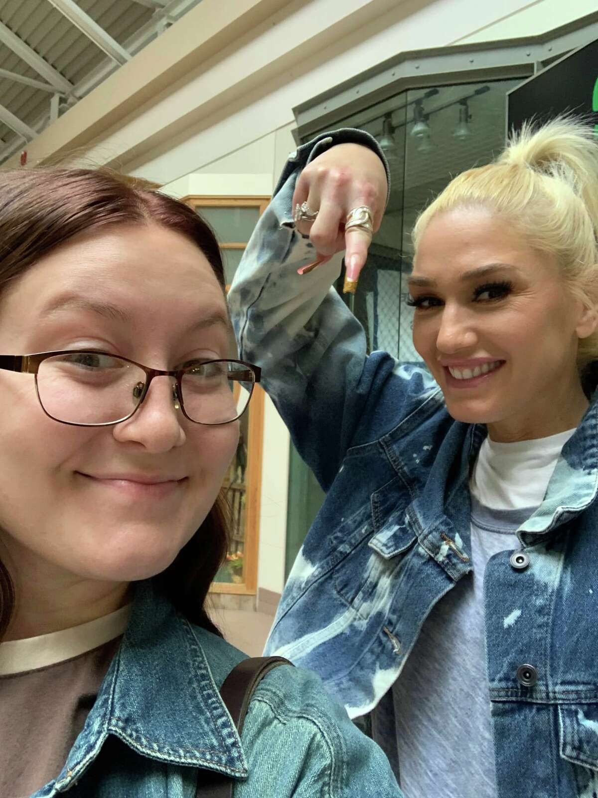 From left, Lauryn Grace met Gwen Stefani at the Midland Mall on Saturday, Aug. 13.