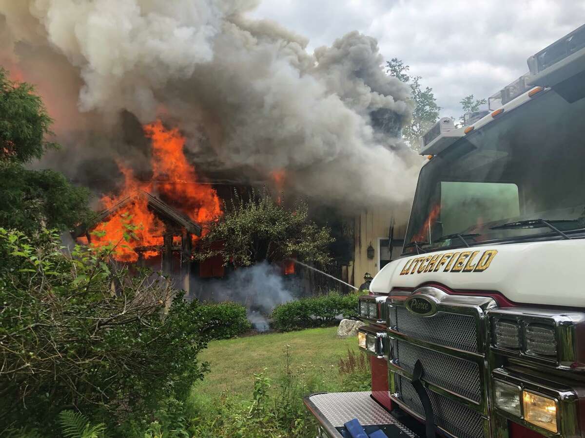 A fire tore through a home at the 200 block of North Lake Street on Saturday, Aug. 13 in Litchfield, CT.