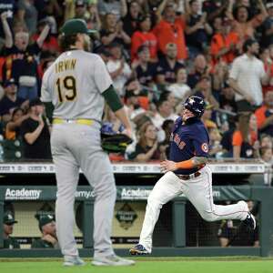 Oakland Athletics shortstop Elvis Andrus throws out Los Angeles Angels'  Taylor Ward at first base during the third inning of a baseball game in  Oakland, Calif., Monday, Aug. 8, 2022. (AP Photo/Jeff