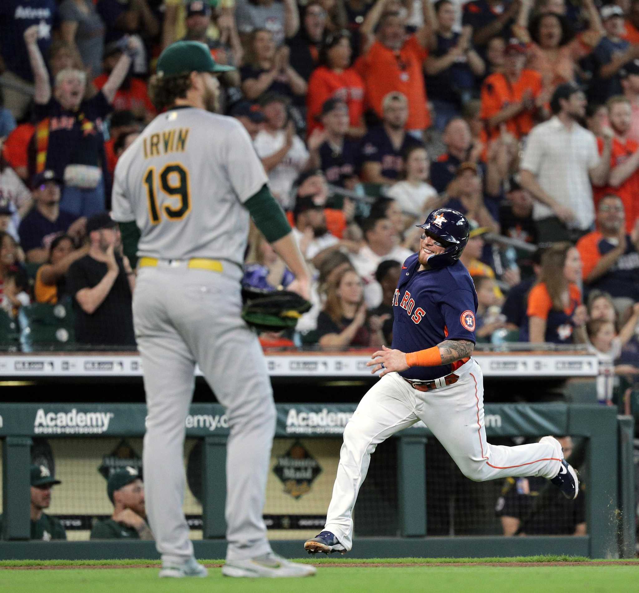 Luis Garcia of the Houston Astros reacts with Christian Vazquez after  News Photo - Getty Images