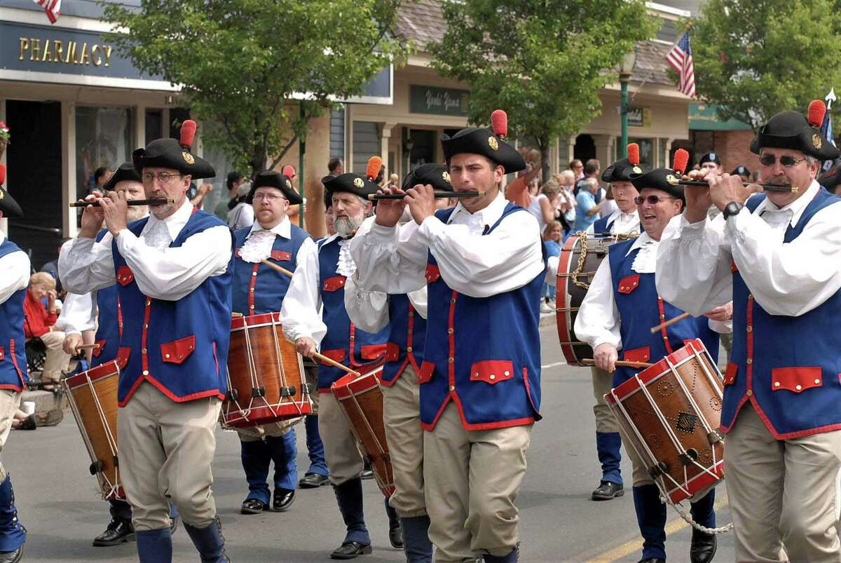 Stony Creek Fife & Drum Corps, will host a national muster at Hammer Field in Branford Aug. 19 and 20, above at New Haven’s St. Patrick’s Day Parade in 2011.