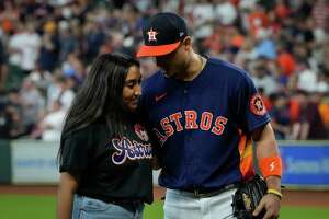 Uvalde victim's sister throws first pitch at Houston Astros game