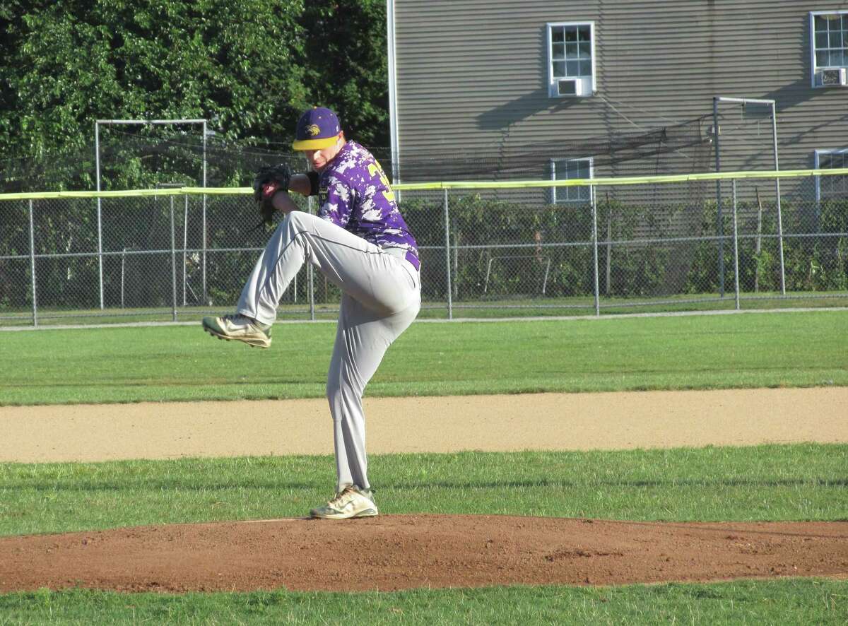 Miles Scribner was in charge on the mound for most of a big Tri-Town Trojan win over the Bethlehem Plowboys in Game 1 of the Tri-State Baseball League’s best-of-three championship series, at Torrington’s Fuessenich Park Sunday night.