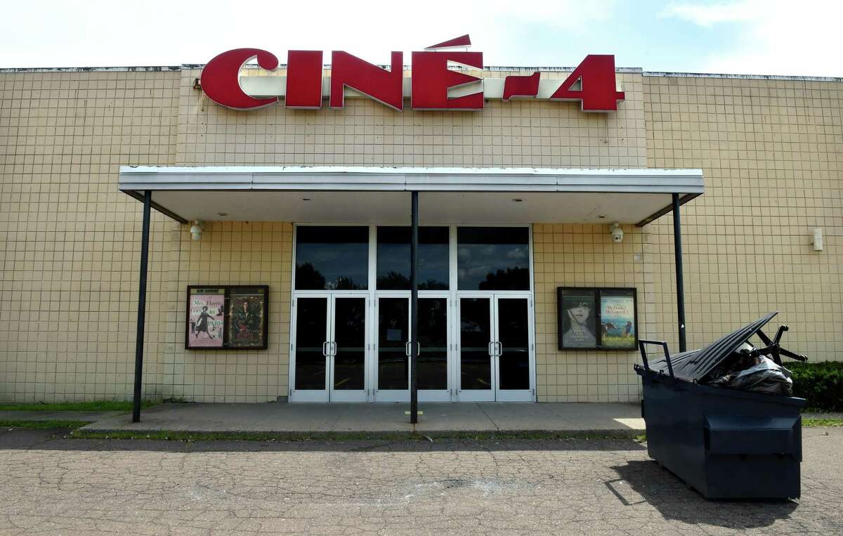 The closed Cine-4 movie theater on Middletown Avenue in New Haven on Aug. 15.