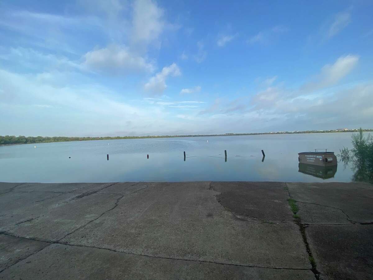 This photo shared by Texas Parks and Wildlife on Tuesday, August 16, shows  the current the water level of Lake Casa Blanca. 