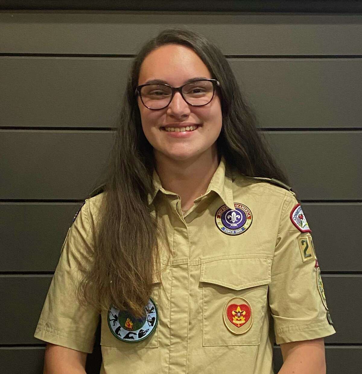 Olivia Boyan, pictured, and other members of a Boy Scouts of America troop made up of young women recently completed an Eagle Scout project at Stanclift Cove.