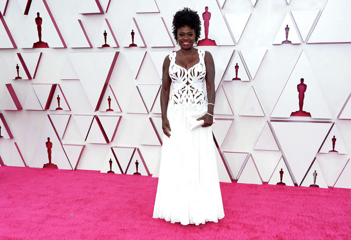 Viola Davis arrives at the Oscars on April 25, 2021, in Los Angeles. (AP Photo/Chris Pizzello, Pool, File)