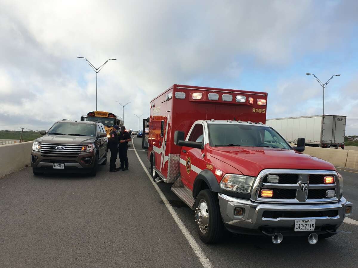 A United ISD school bus was involved in a crash with a sports car on Wednesday morning on Bob Bullock Loop. The driver of the car was taken to Laredo Medical Center in stable condition.