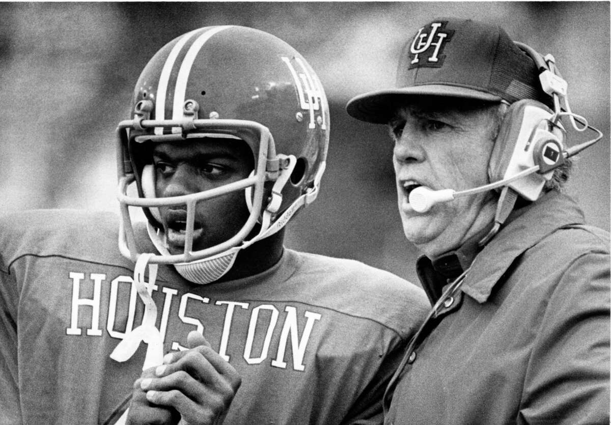 Danny Davis and Bill Yeoman on the sidelines in Cotton Bowl win over Maryland.