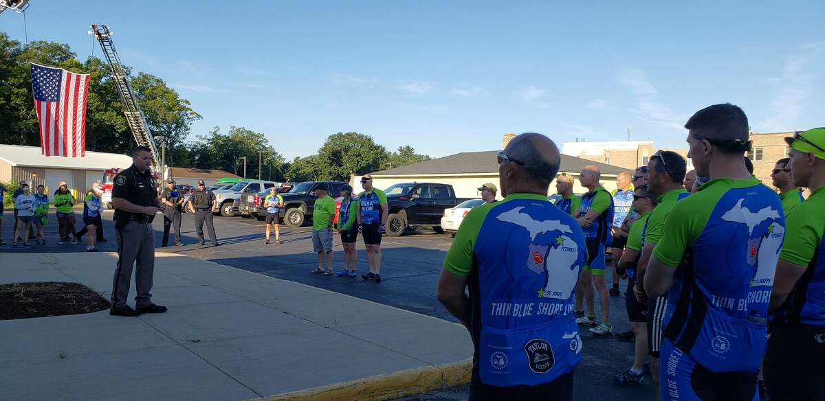 Cyclists honor fallen officers, ride 375 miles with stop in Manistee